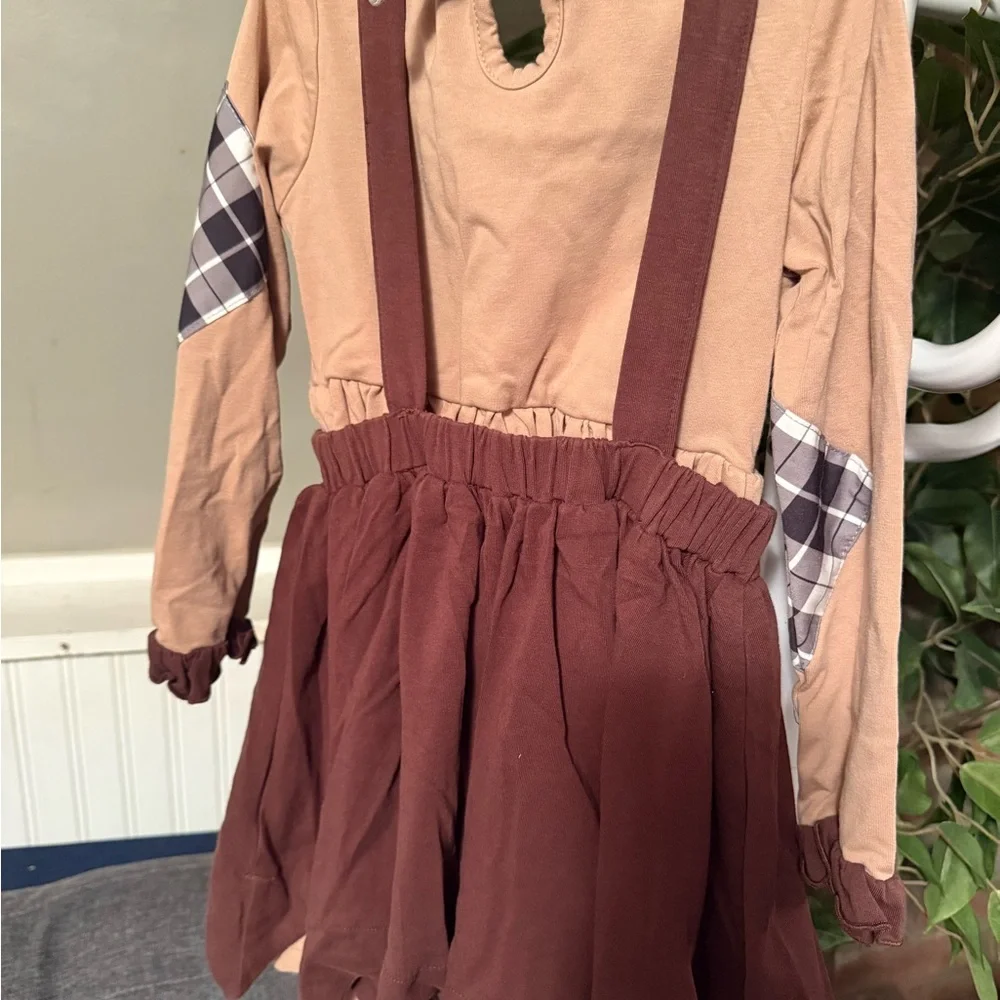 Charming Brown Kids Casual Dress - Picture 5 of 6